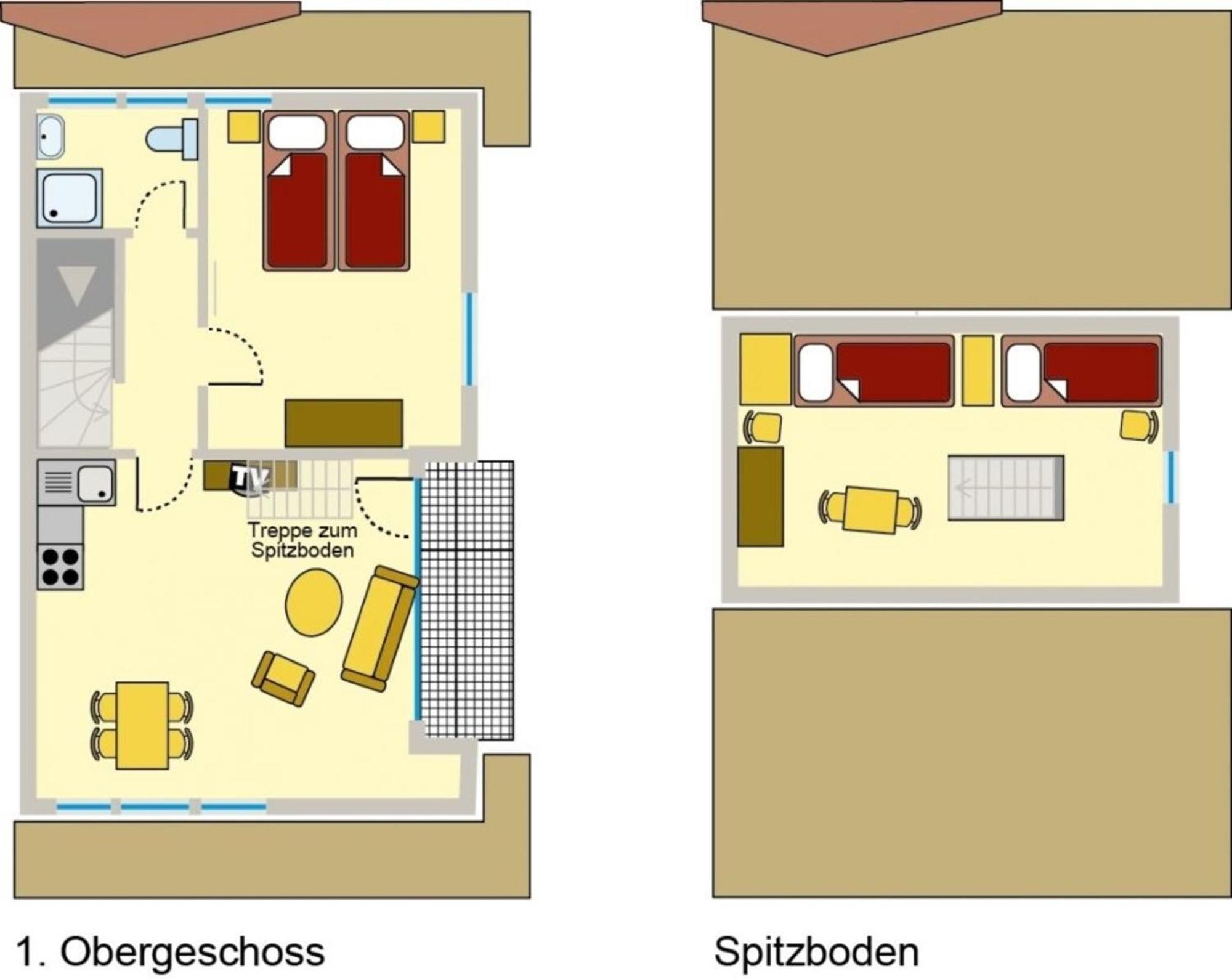 Ferienwohnung Nr 07 Og Spitzboden Born Bagian luar foto